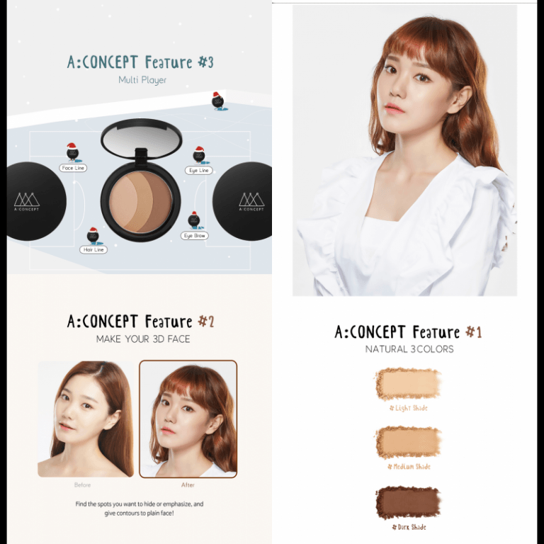 Phấn Tạo Khối A: Concept Shape of My Face Triple Contour