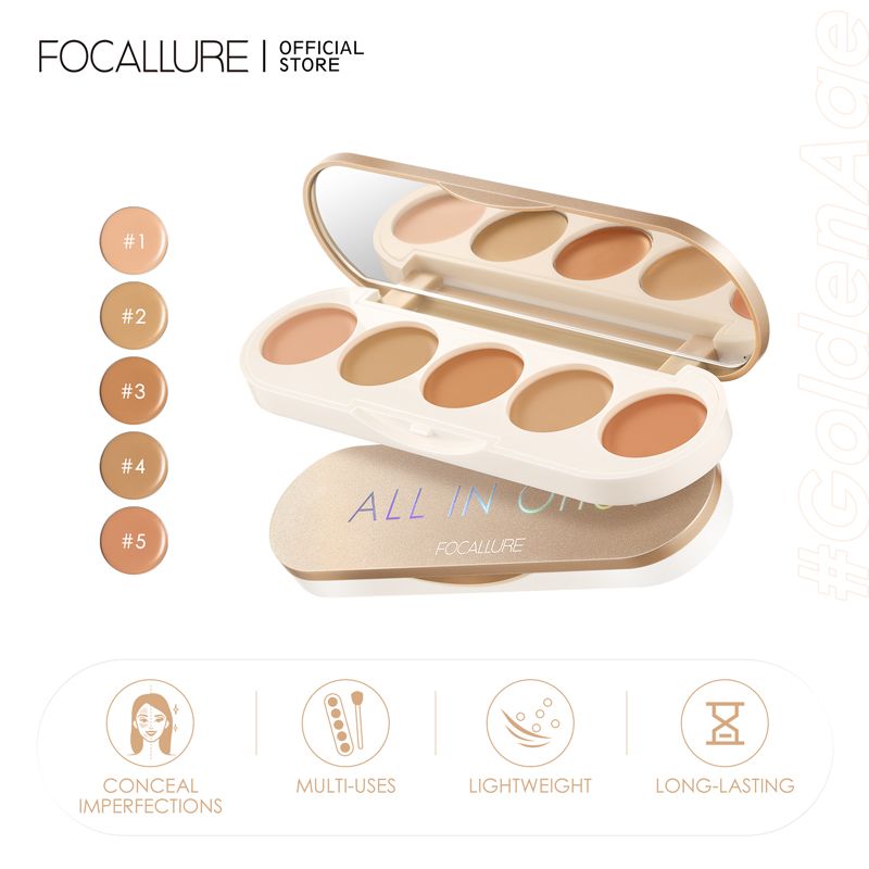 Bảng Che Khuyết Điểm 5 trong 1 FOCALLURE All In One Concealer Palette 01 | FA299