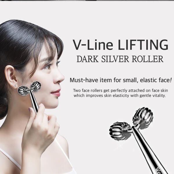 Thanh Lăn Massage, Nâng Cơ Mặt Wellderma Face Lifting Dark Silver Roller