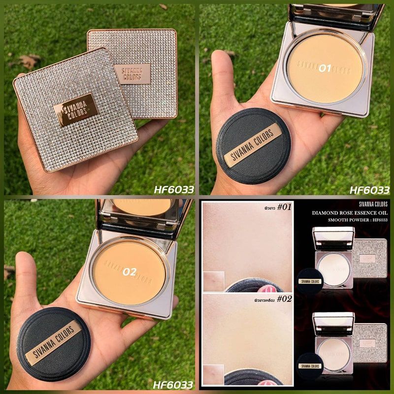 Phấn Phủ Sivanna Colors Diamond Rose Essence Oil Smooth Powder HF6033