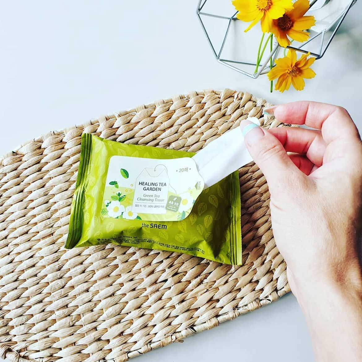 Khăn Tẩy trang The Saem Healing Tea Garden Cleansing Tissue
