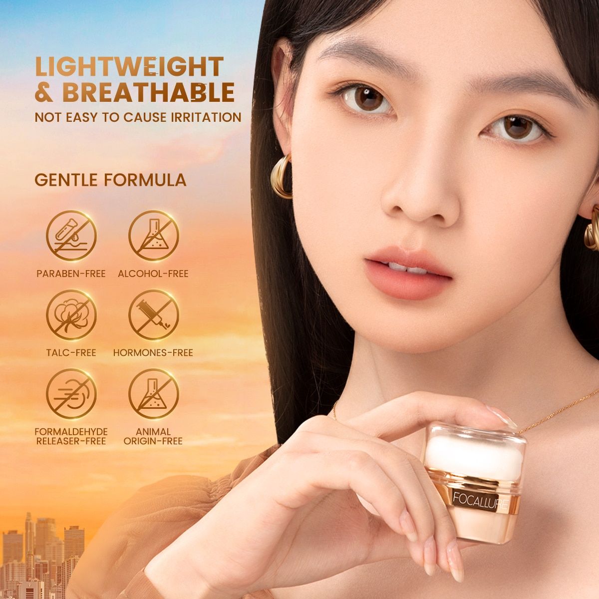 Phấn Phủ Bột/Má Hồng Kèm Mút Tiện Lợi Không Thấm Nước FOCALLURE Instant Retouch Setting Powder | FA259