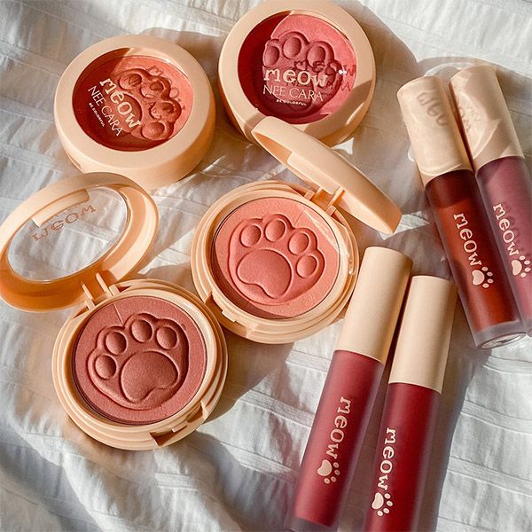 Set Má Hồng Và Son Môi Nee Cara Blush & Lip Glaze Make Up Kits N317