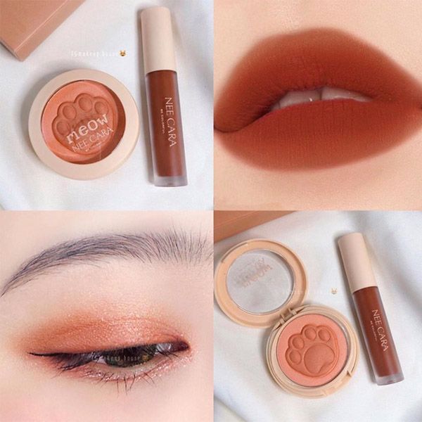 Set Má Hồng Và Son Môi Nee Cara Blush & Lip Glaze Make Up Kits N317
