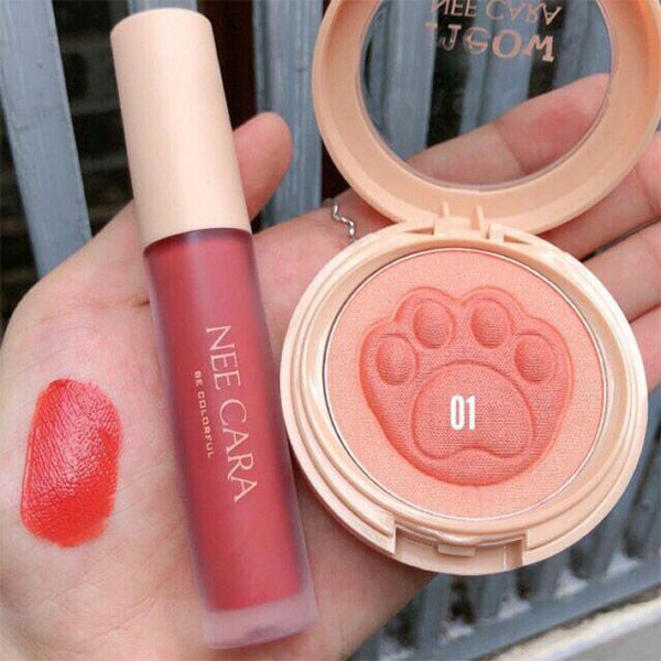 Set Má Hồng Và Son Môi Nee Cara Blush & Lip Glaze Make Up Kits N317