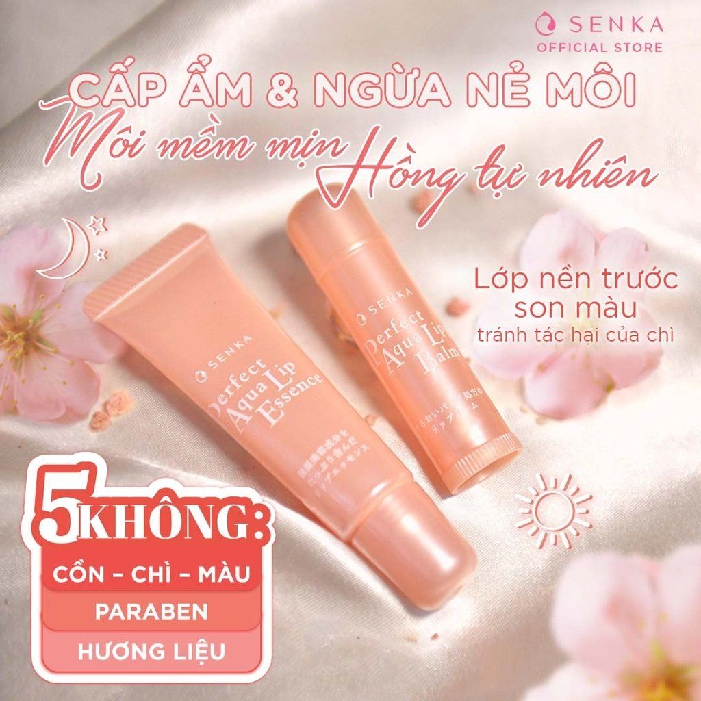  Son Dưỡng Cấp Ẩm, Dịu Nhẹ, Giảm Thâm Môi Perfect Aqua Lip Balm SENKA 4.5gr 