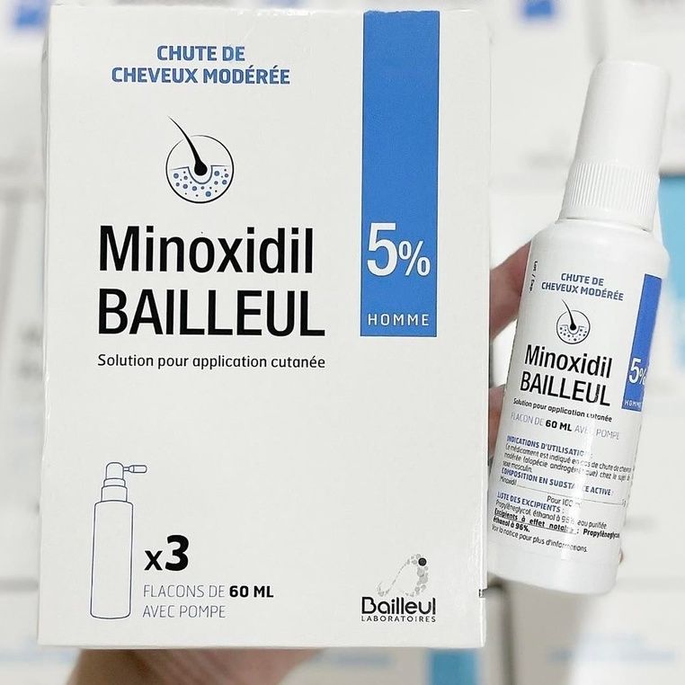  Dung Dịch Xịt Ngăn Ngừa Rụng Tóc, Kích Mọc Tóc Laboratoires Minoxidil Bailleul Solution 2% Và 5% 