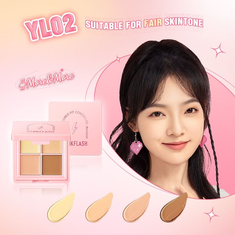  Bảng Che Khuyết Điểm Triệt Sắc 4 ô PINKFLASH Double Fit Concealer 