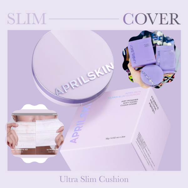  (Mới 2022) Phấn Nước Che Phủ Tốt, Không Dính Lớp Khẩu Trang Lên Đến 9h APRIL SKIN Ultra Slim Cushion 15g (Kèm Lõi) 