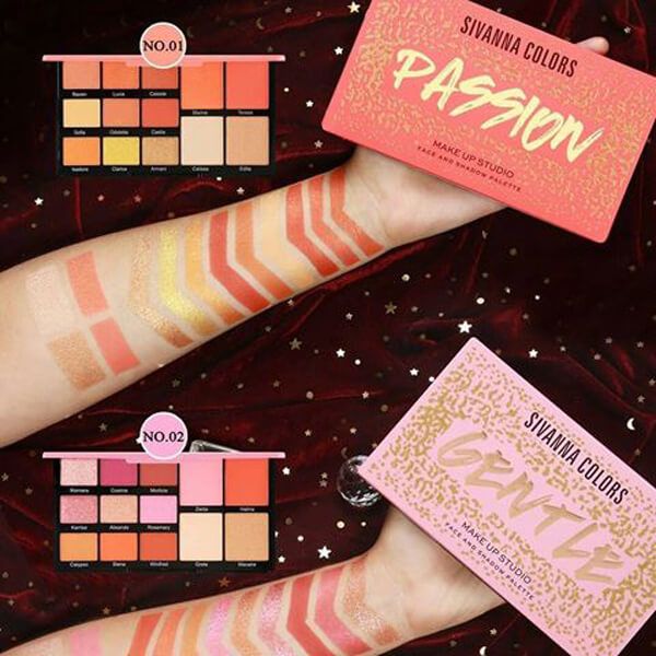 Bảng Phấn Mắt & Má Hồng Sivanna Gentle Make Up Studio Face And Shadow Palette HF3013