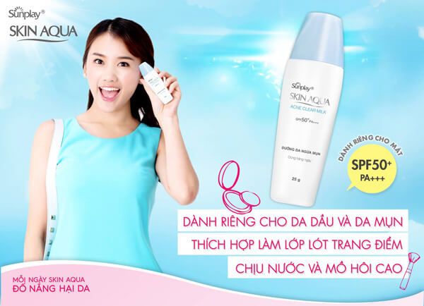 Sữa Chống Nắng Dưỡng Da Ngừa Mụn Sunplay Skin Aqua Acne Clear Milk SPF50+, PA++++ (không tích điểm)