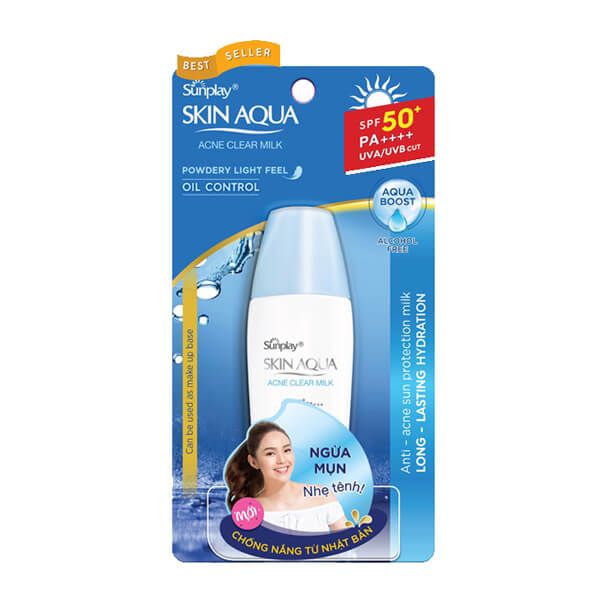 Sữa Chống Nắng Dưỡng Da Ngừa Mụn Sunplay Skin Aqua Acne Clear Milk SPF50+, PA++++ (không tích điểm)