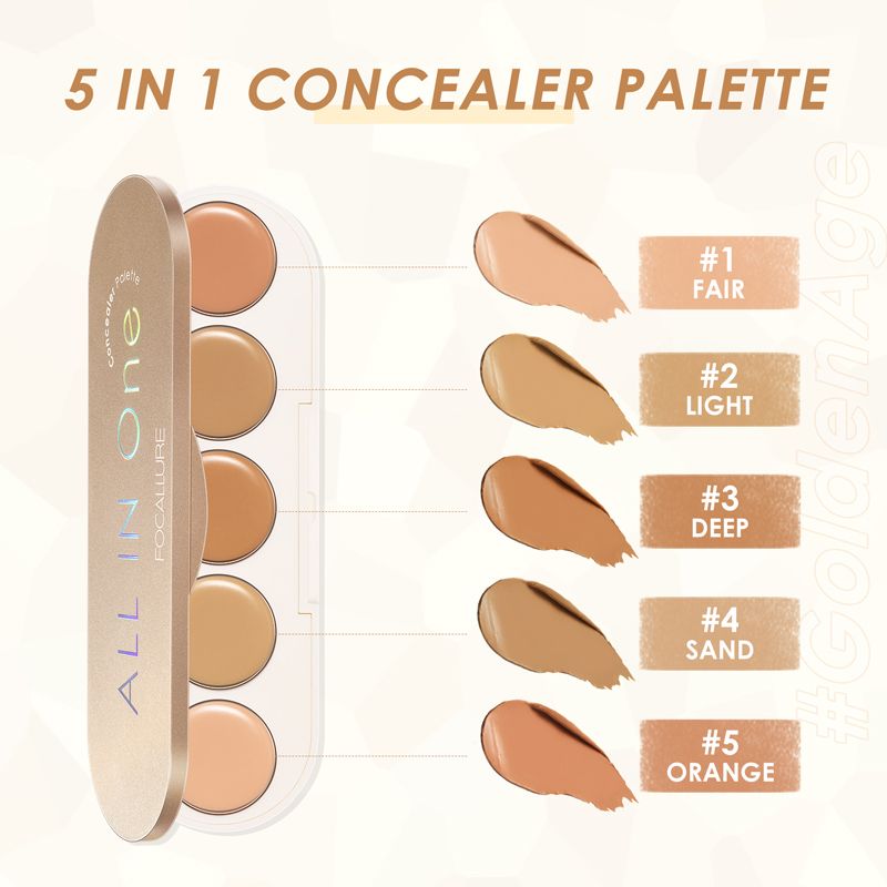  Bảng Che Khuyết Điểm 5 trong 1 FOCALLURE All In One Concealer Palette 01 | FA299 