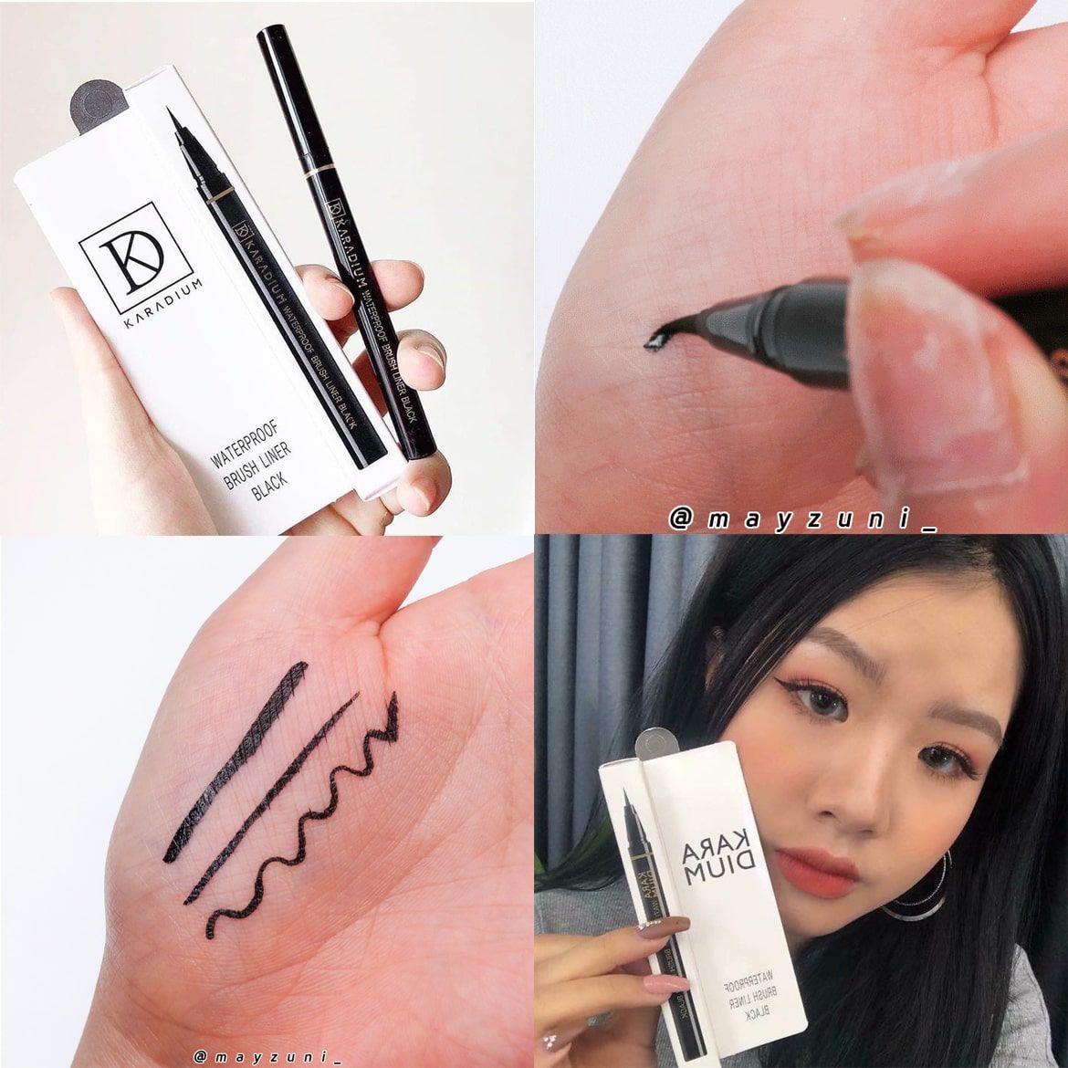 Bút Dạ Kẻ Mắt Karadium Waterproof Brush Liner Black