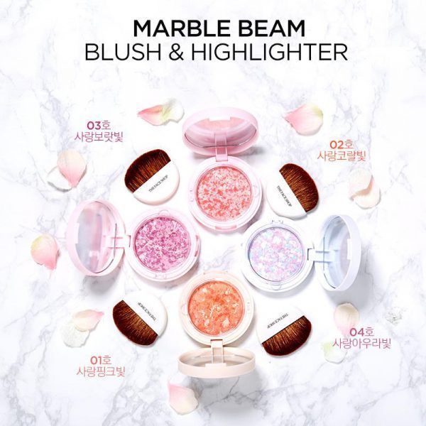 Phấn Má Hồng The Face Shop Marble Beam Blush Highlighter ( 7gr)