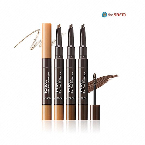 Chì Kẻ Mày Và Mascara Chân Mày The Saem Eco Soul Brow Pencil & Mascara