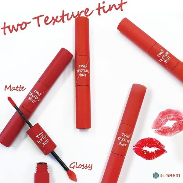 Son Tint Hai Đầu 2 Trong 1 The Saem Two Texture Tint