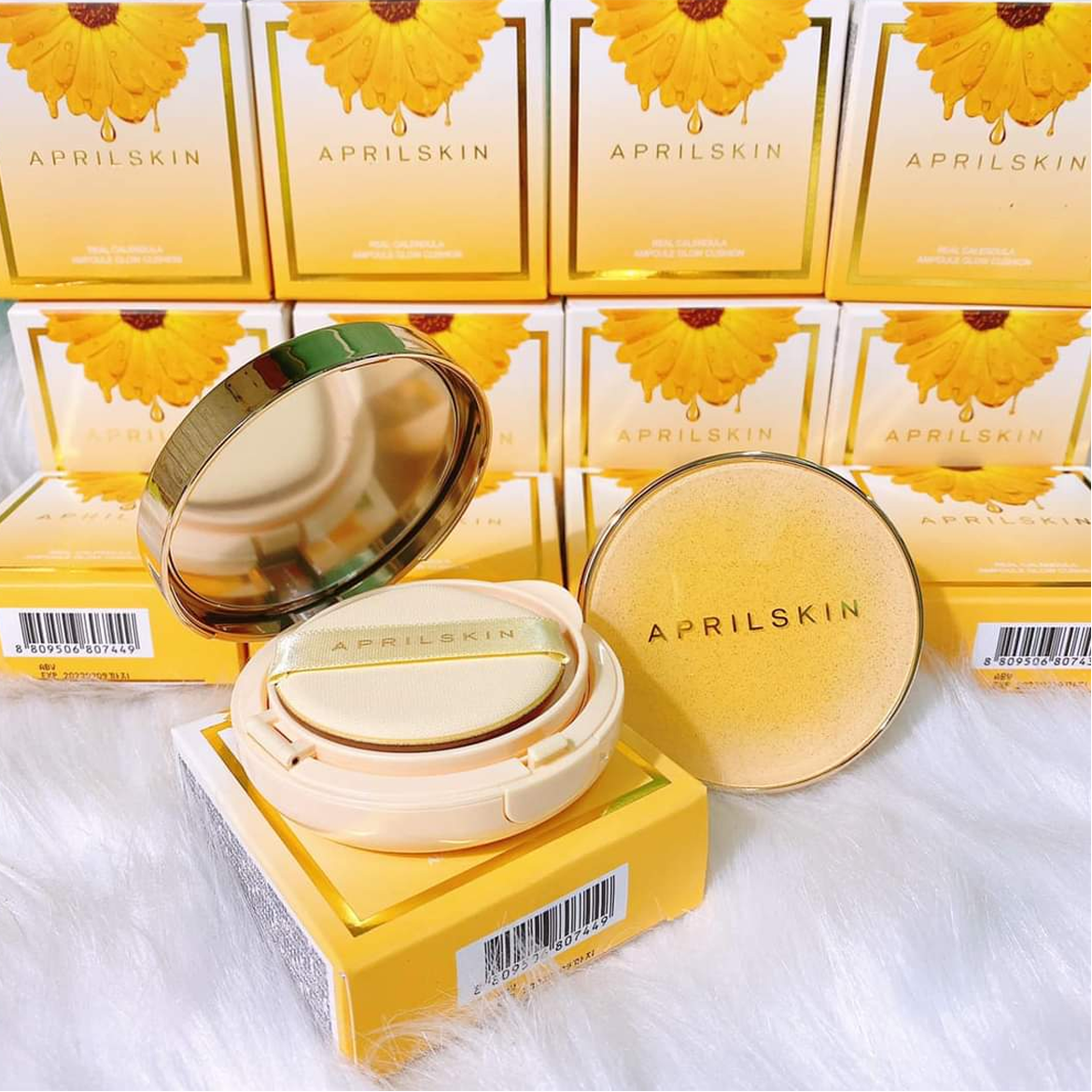 Phấn nước Aprilskin Real Calendula Ampoule Glow Cushion - No.23