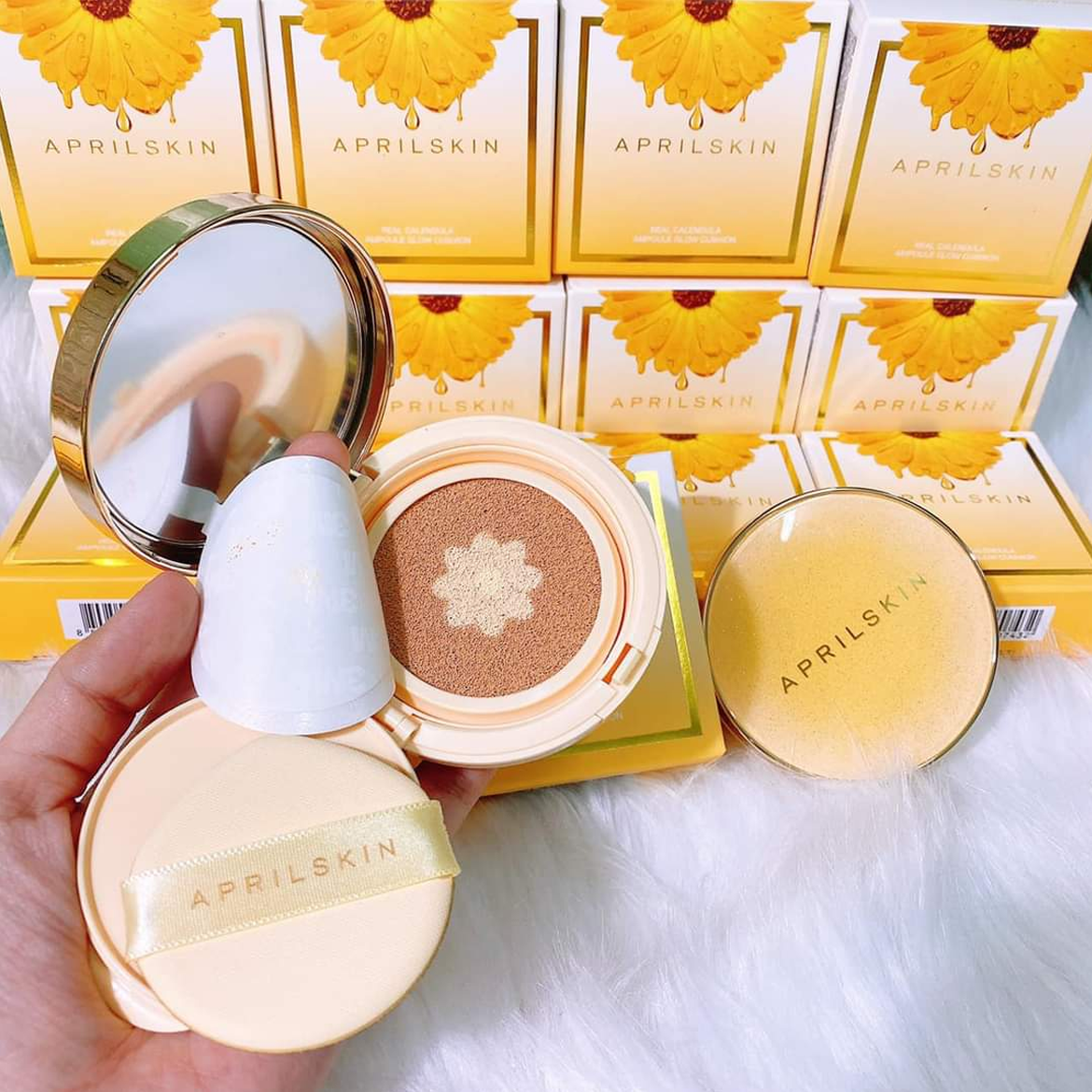 Phấn nước Aprilskin Real Calendula Ampoule Glow Cushion - No.23