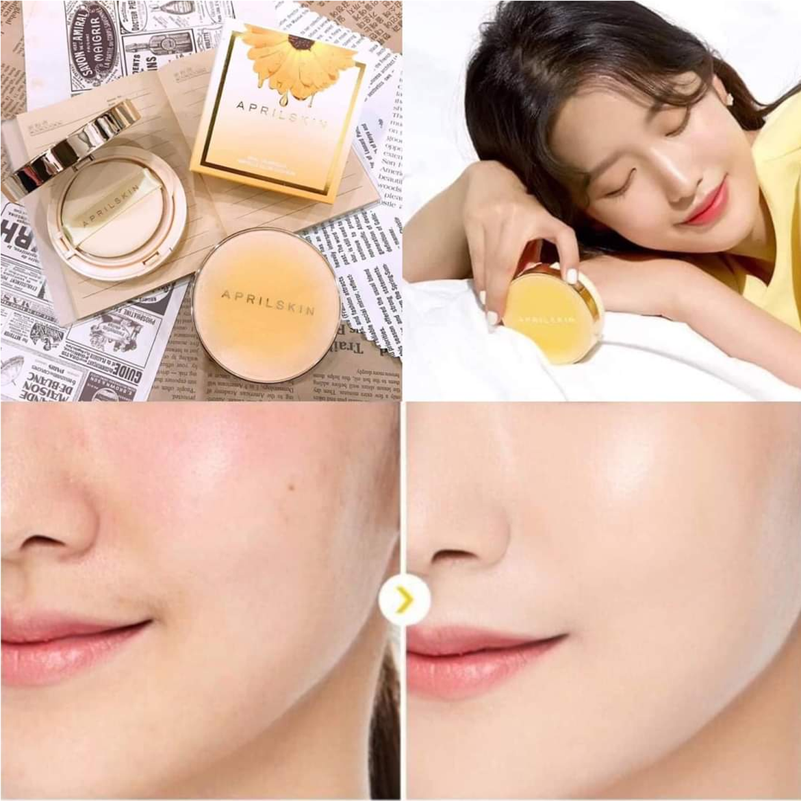 Phấn nước Aprilskin Real Calendula Ampoule Glow Cushion - No.23