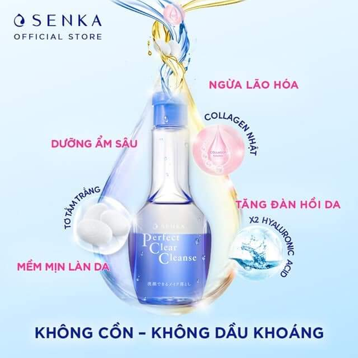  Sữa Rửa Mặt Kiêm Tẩy Trang Senka Perfect Clear Cleanse 2 Trong 1 