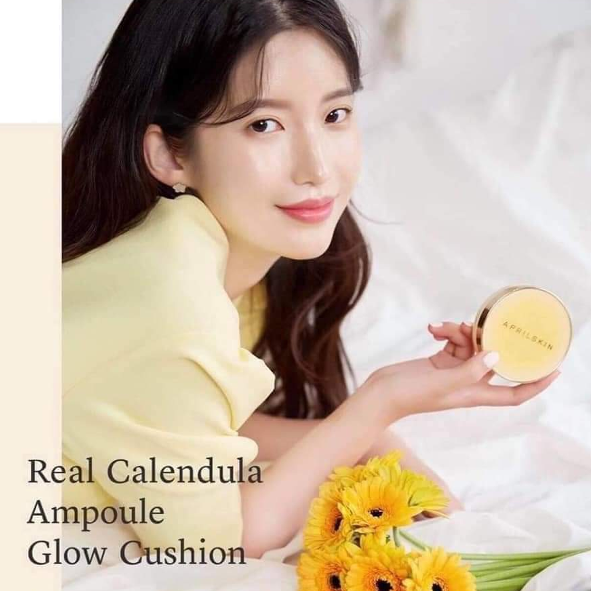 Phấn nước Aprilskin Real Calendula Ampoule Glow Cushion - No.23