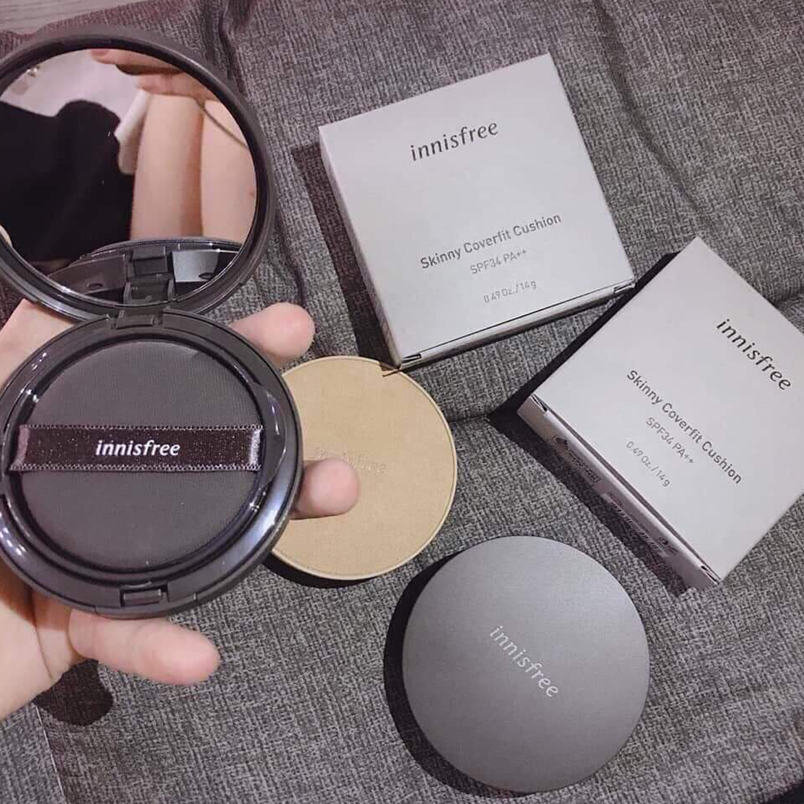 Phấn nước Innisfree Skinny Coverfit Cushion SPF34 PA++ - NO.21