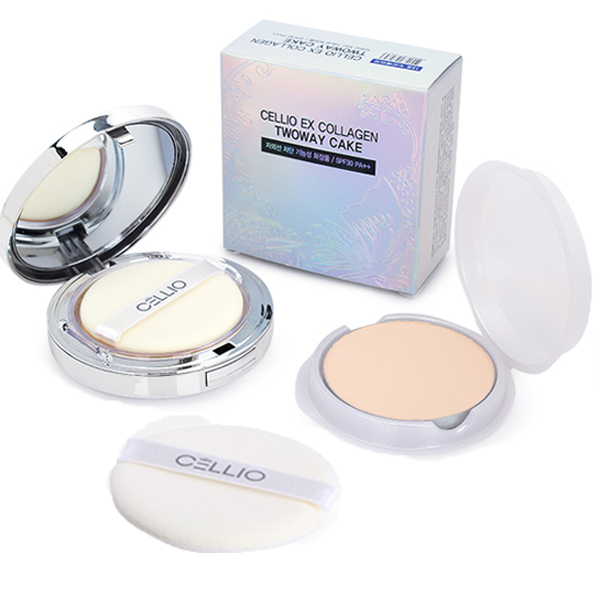Phấn Phủ Siêu Mịn Cellio Ex Collagen Twoway Cake