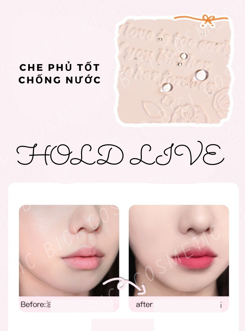  Phấn Nén Kiềm Dầu Hoa Hồng HOLD LIVE Hua Yang soft Mist Pressed Powder 