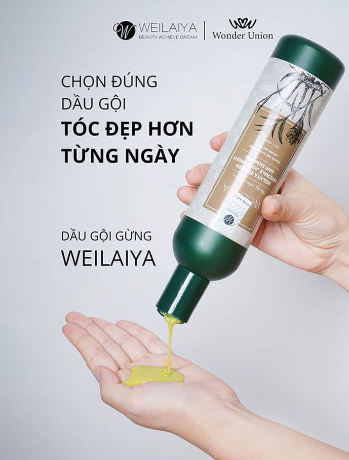  Cặp Gội Xả Gừng Hà Thủ Ô Phục Hồi Kích Mọc Tóc Bóng Mượt WEILAIYA Zingiber Officinale Juice 