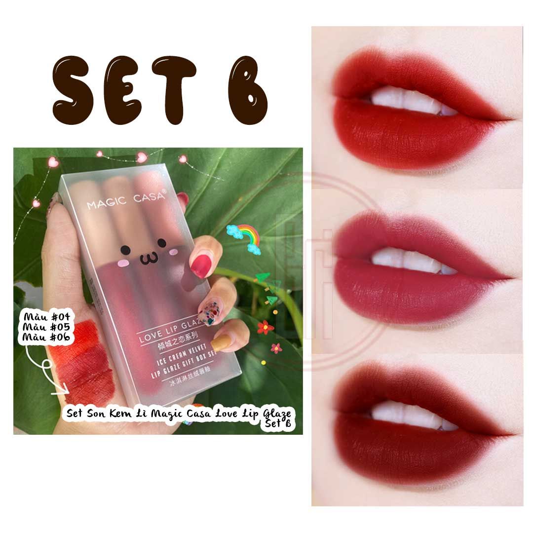 Set Son Kem Lì Magic Casa Love Lip Glaze Nội Địa Trung