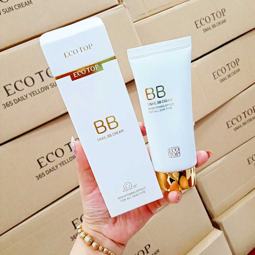 Kem Nền Chống Nắng Ecotop Snail BB cream Brightening Perfect For All Skin Type SPF 50+/PA+++