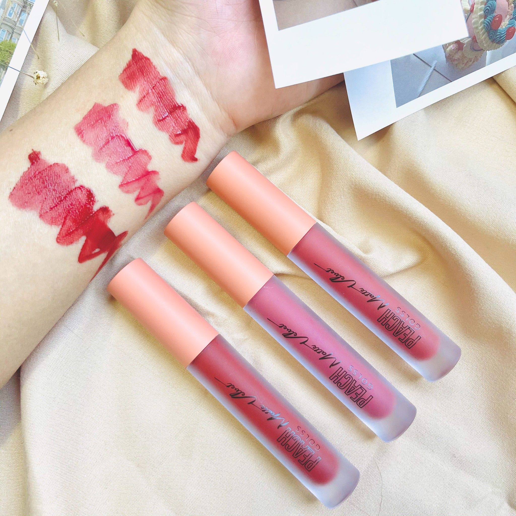 Set Son 3 Màu Sivanna Colors Peachy Velvet Liquid Lips Set HF5041 - #No1 #No2