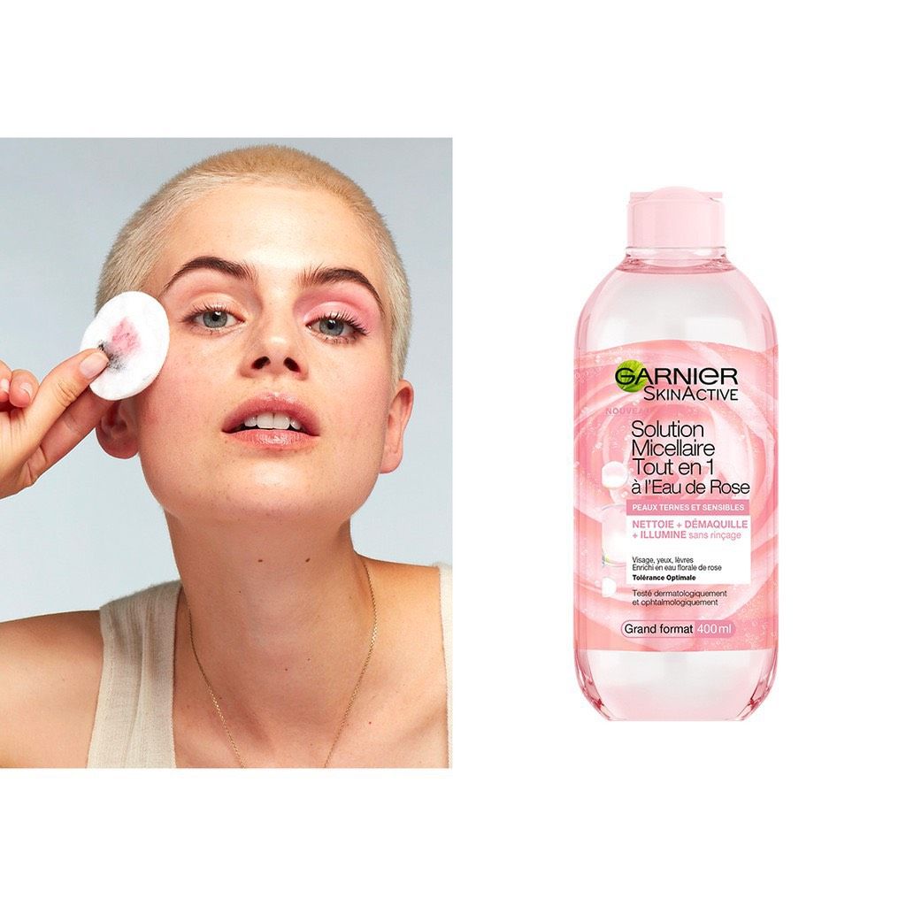 Nước tẩy trang Garnier Skin Active Solution Micellaire Tout en 1 à l'Eau de Rose - 400ml