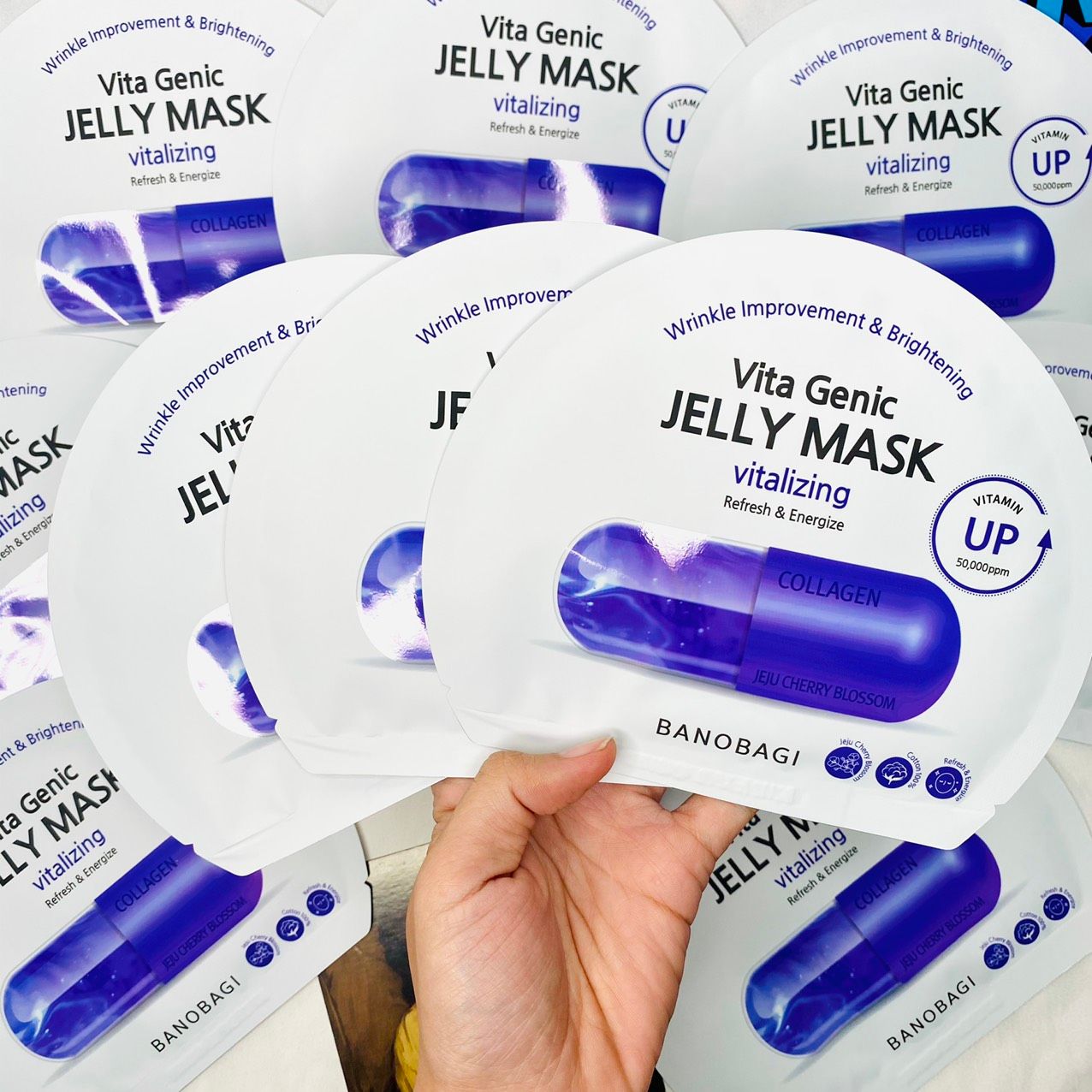 (Mẫu Mới - Vitamin Up 50,000ppm) Mặt Nạ Banobagi Vita Genic Jelly Mask Wrinkle Improvement & Brightening - 7 Loại