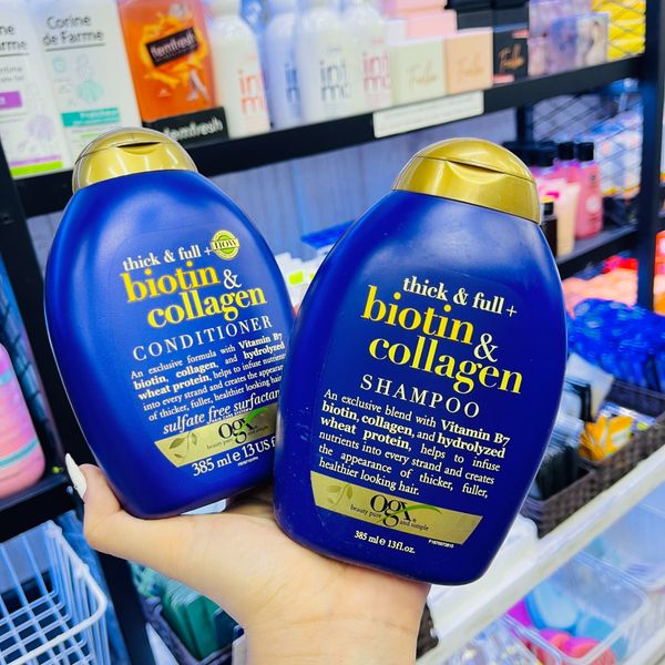  Combo Dầu Gội - Dầu Xả Tím OGX Beauty Biotin & Collagen (Có bán lẻ) 