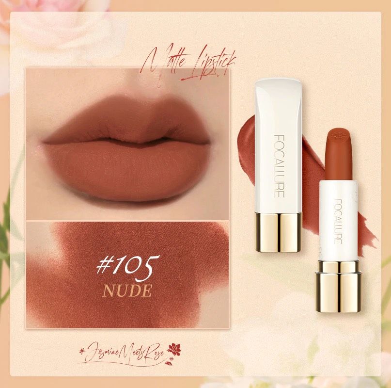  Son Thỏi Bền Màu Mướt Môi FOCALLURE Flower Show Series Pure Matte Lipstick 