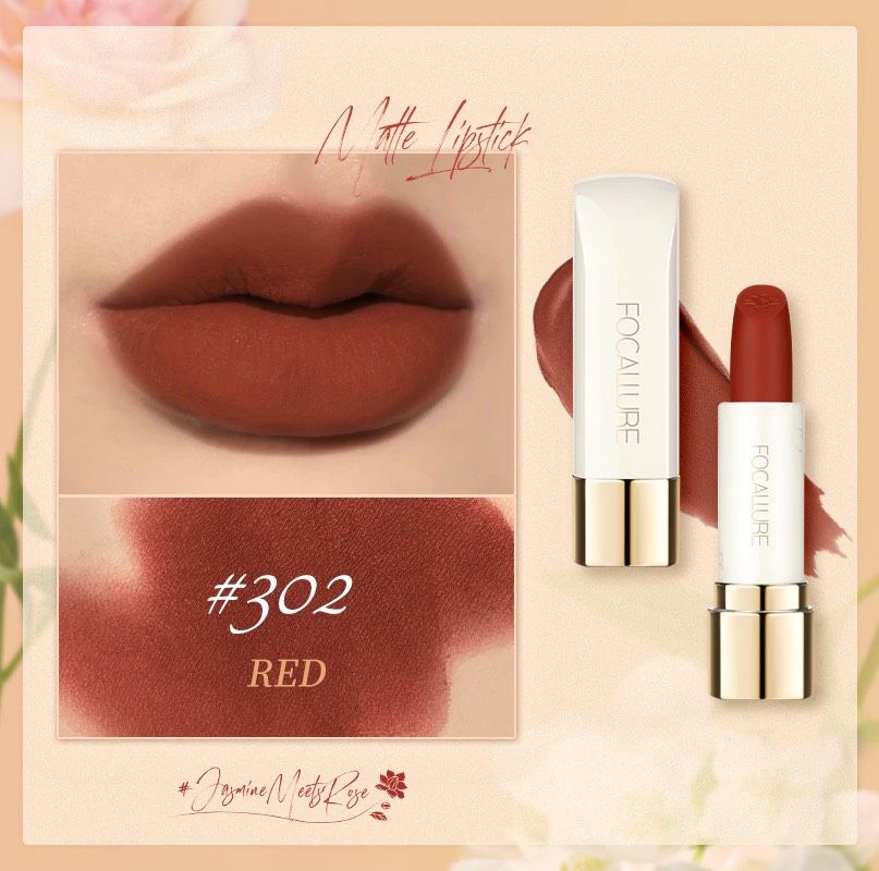  Son Thỏi Bền Màu Mướt Môi FOCALLURE Flower Show Series Pure Matte Lipstick 