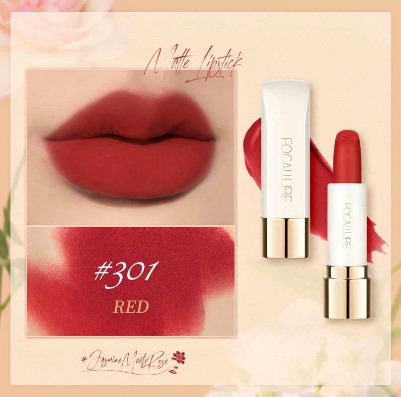 Son Thỏi Bền Màu Mướt Môi FOCALLURE Flower Show Series Pure Matte Lipstick