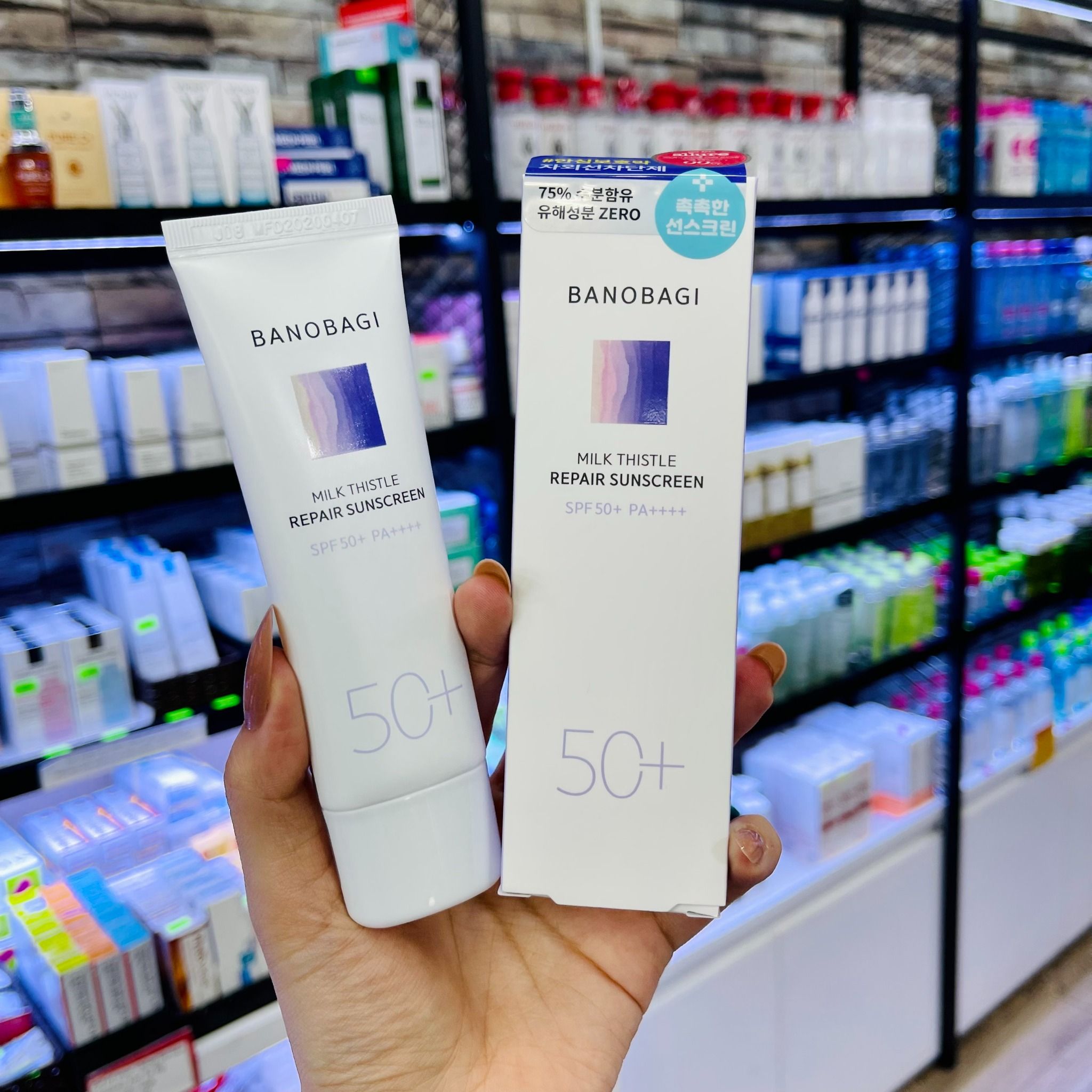  Kem Chống Nắng Thấm Nhanh, Ngăn Ngừa Lão Hóa BANOBAGI Milk Thistle Repair Sunscreen SPF50+ PA++++ - 50ml 