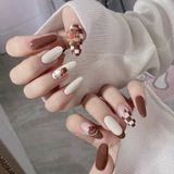  Hộp 24 Móng Tay Giả Đính Hạt, Đá Nails Box Cao Cấp Nội Địa Trung Kèm Keo Dán + Dũa Móng 