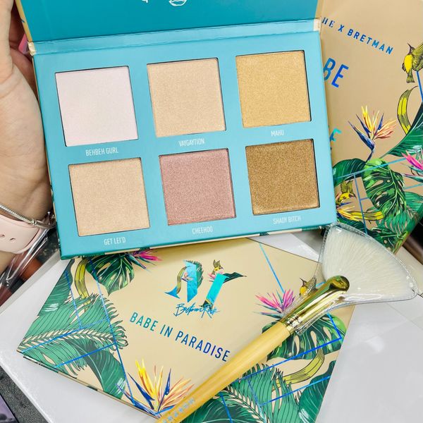  Bảng Phấn Bắt Sáng Highlight 6 Ô Kèm Cọ MORPHE X BRETMAN Babe In Paradise 