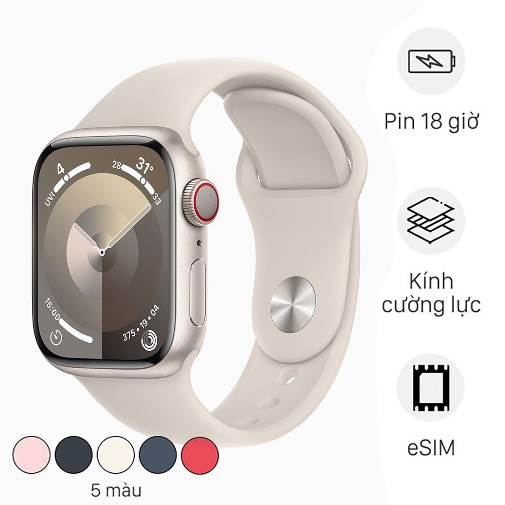 Apple Watch S9 LTE 41mm Viền Nhôm Dây Cao Su (VN/A)