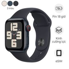 Apple Watch SE 2023 LTE 44mm Viền Nhôm Dây Cao Su (Chính hãng)