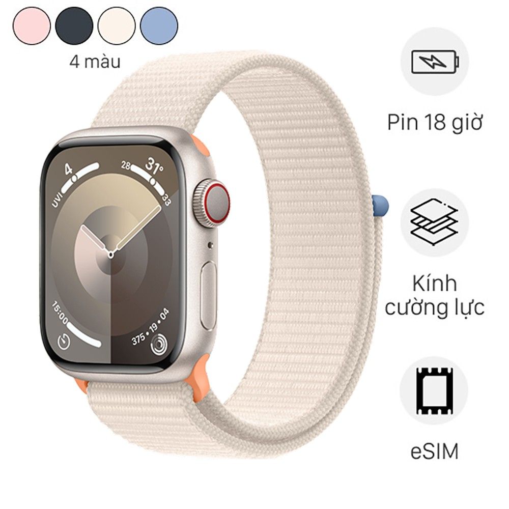 Apple Watch S9 LTE 41mm Viền Nhôm Dây Vải (LL)
