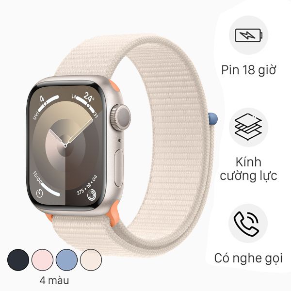 Apple Watch S9 GPS 41mm Viền Nhôm Dây Vải (LL)