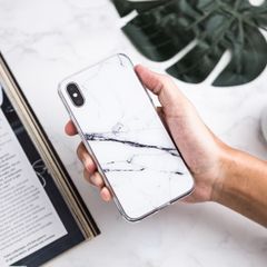 Ốp Lưng Kính Cường Lực Vân đá ESR Cho IPhone XS Max (trắng)