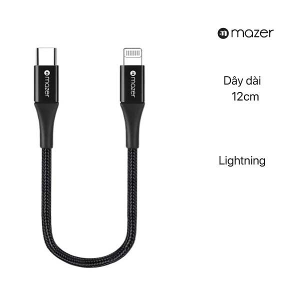 Cáp Mazer Power Link II 12cm Type C to Lightning