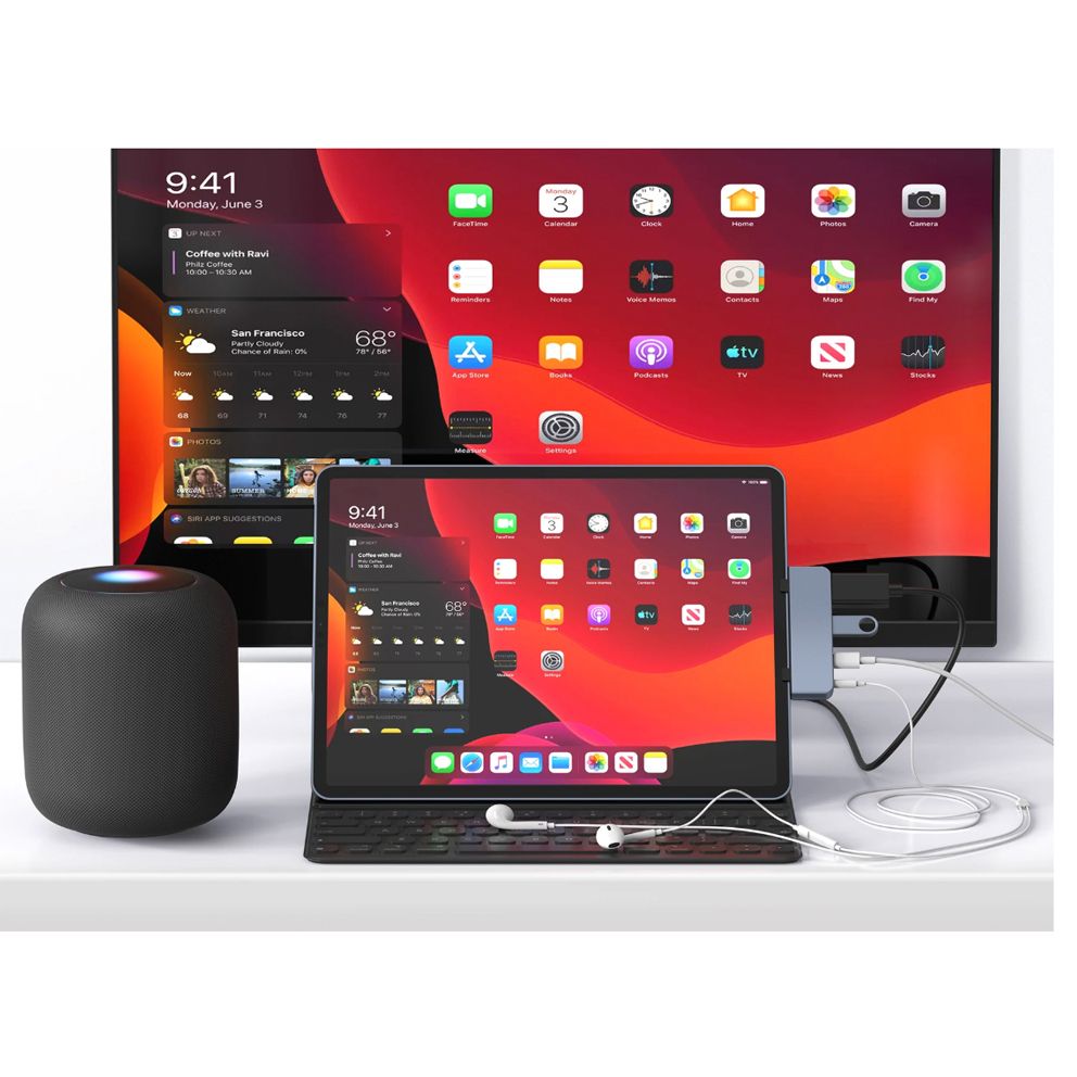 Cổng Chuyển Chuyên Dụng HyperDrive iPad 4 in 1 HDMI 4k/30Hz USB-C