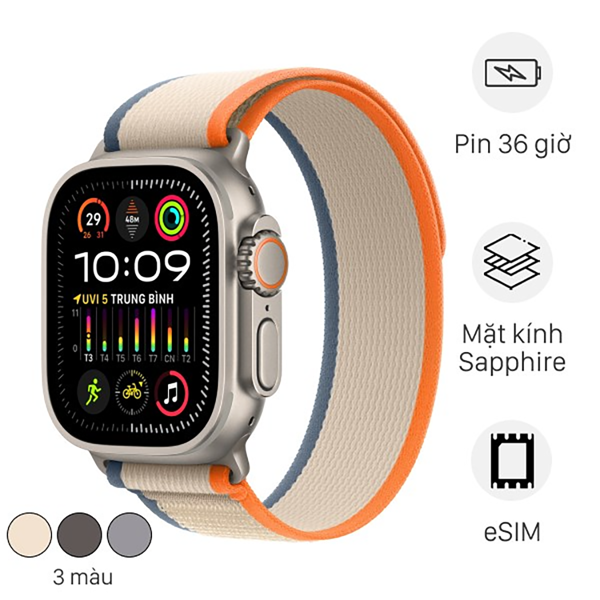 Apple Watch Ultra 2 49mm l Khung Titan l Dây Quấn Trail (LL)